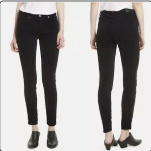 Joie Black Velvet Mid Rise Skinny Jeans Sleek Design, Size 27